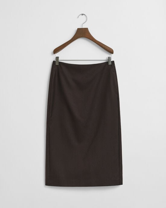 Wool Blend Midi Pencil Skirt