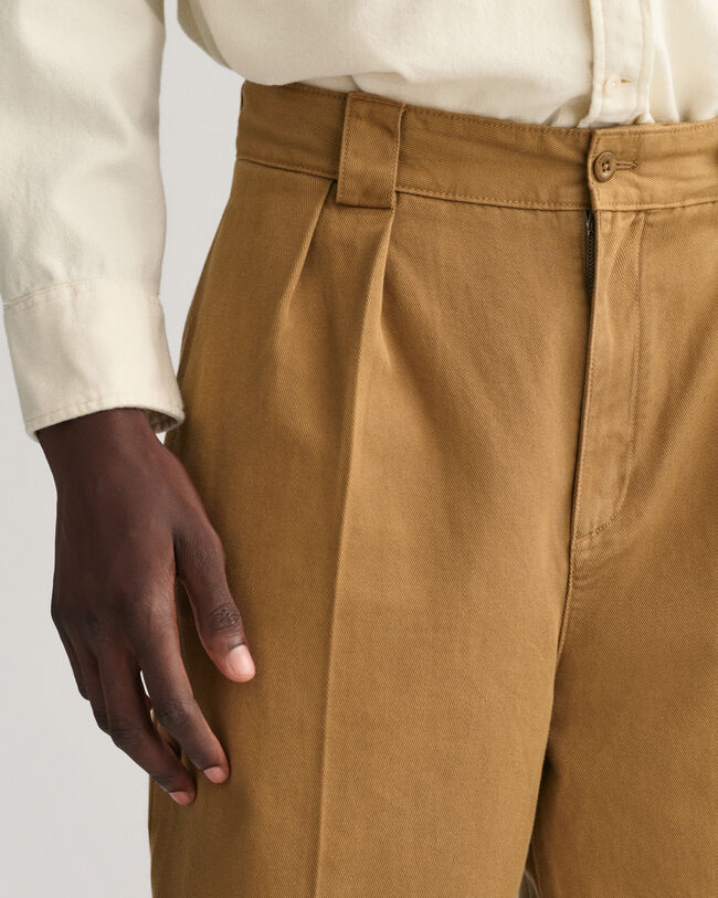Pleated Twill Chinos