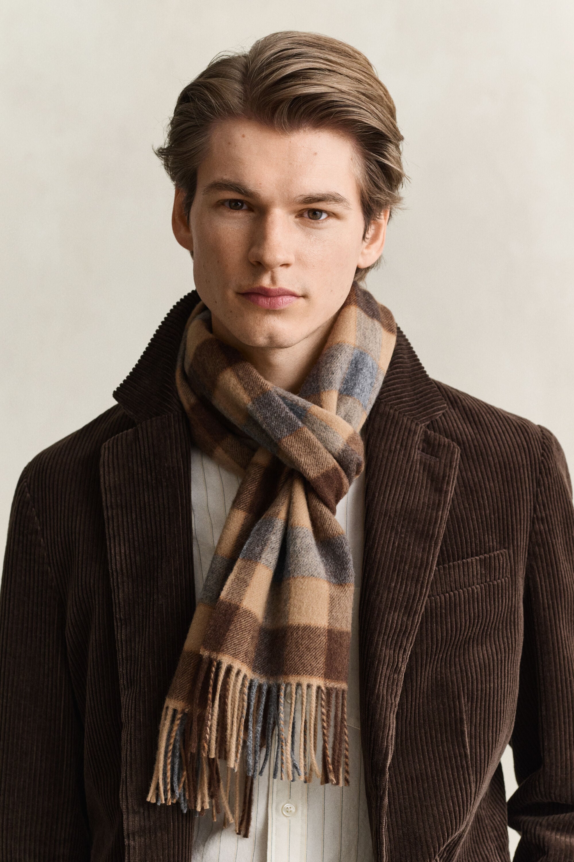 Checked Wool Scarf