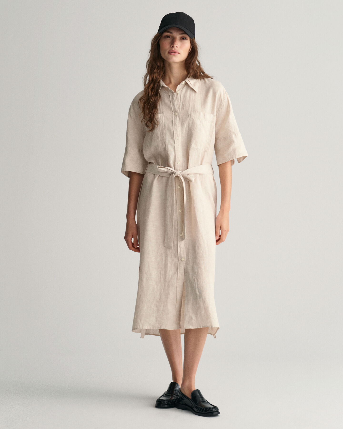 Linen Short Sleeve Shirt Dress
