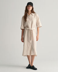 Linen Short Sleeve Shirt Dress