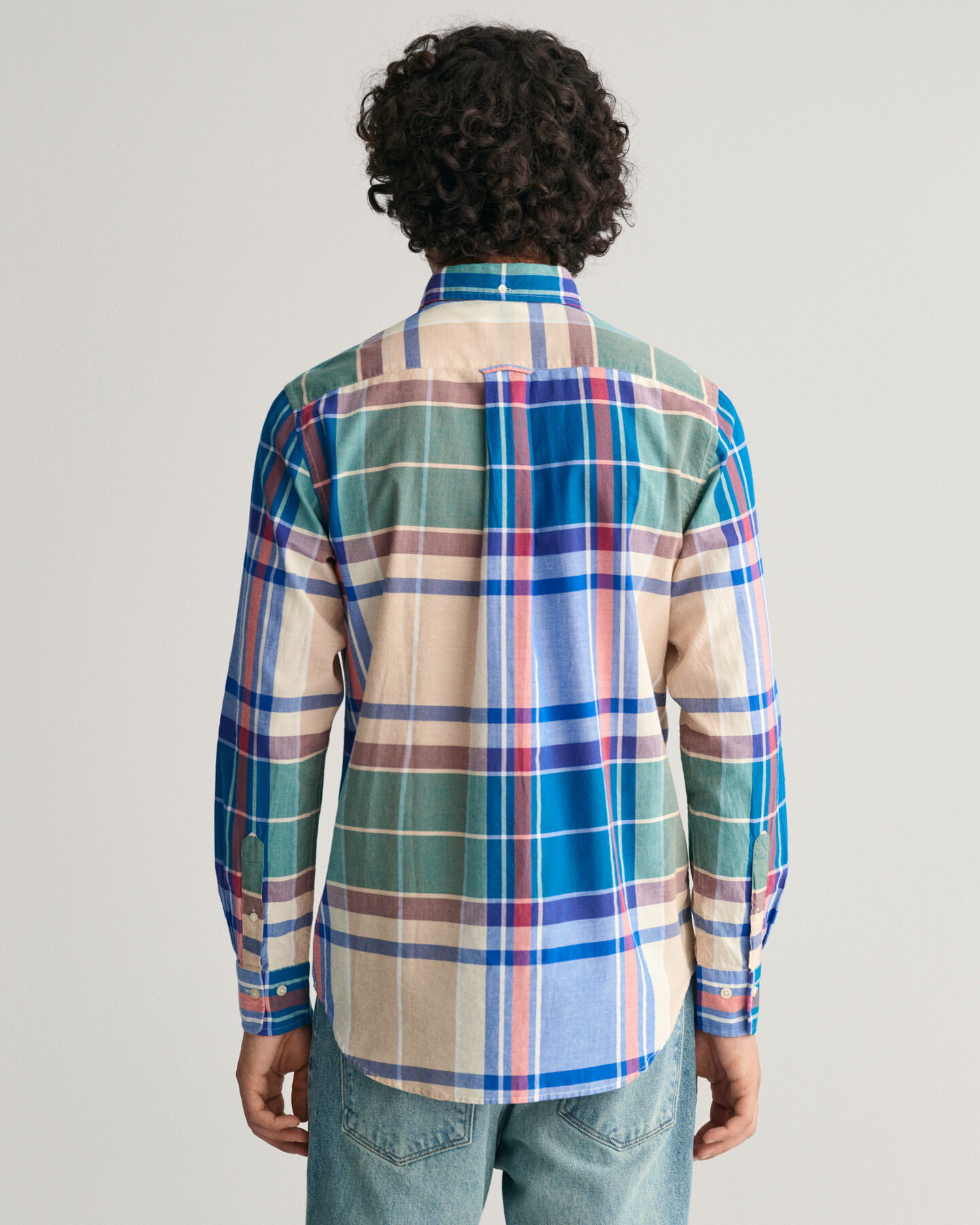 Regular Fit Indigo Madras Shirt