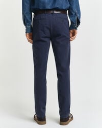 Slim Fit Cotton Herringbone Pants