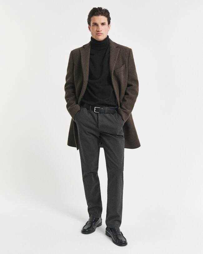 Slim Fit Cotton Herringbone Pants