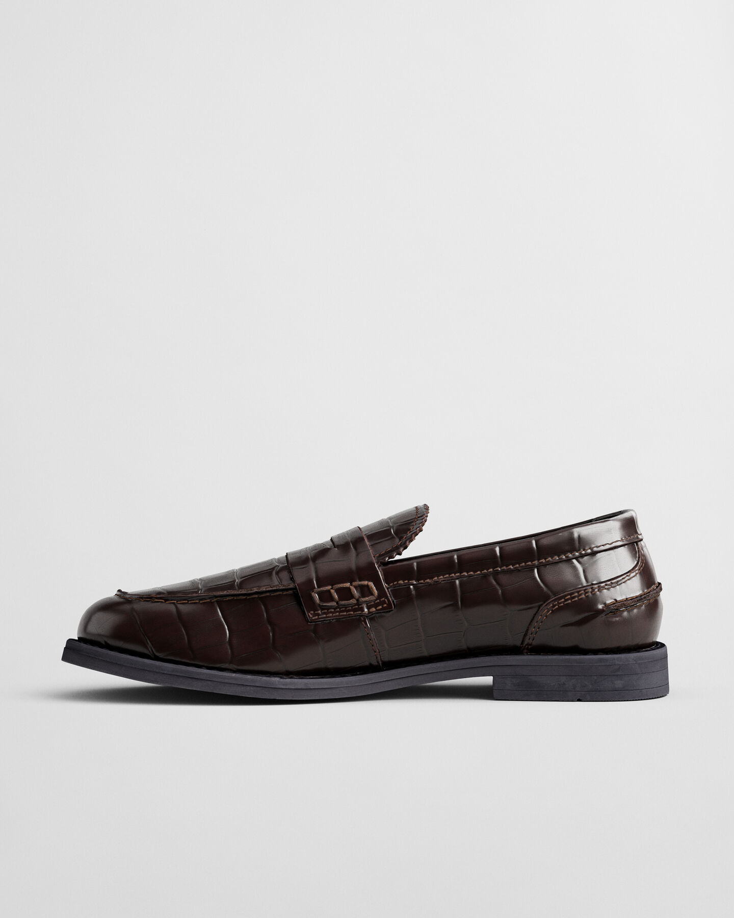 Gracelyn Croc Effect Leather Loafers