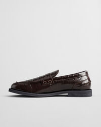 Gracelyn Croc Effect Leather Loafers
