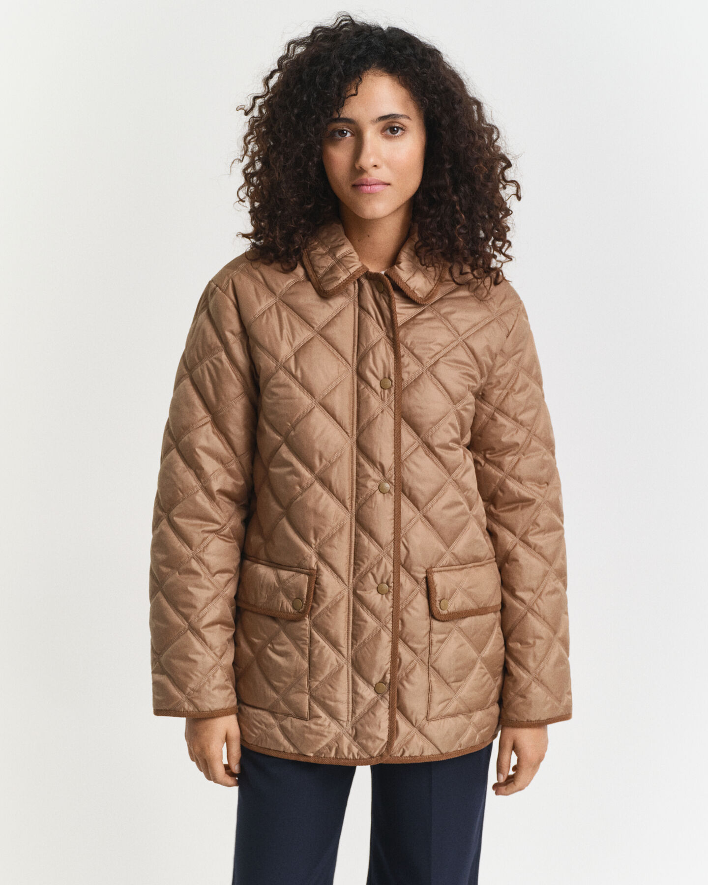 Quilted Corduroy Trim Jacket