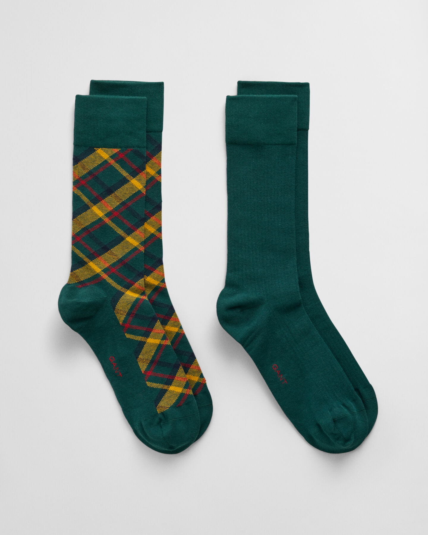 2-Pack Checked & Ribbed Socks Gift Box