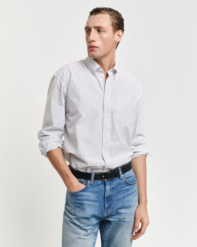 Relaxed Fit Striped Heritage Poplin Shirt