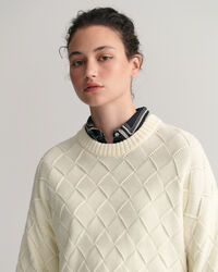 Weave Knit Crew Neck Sweater