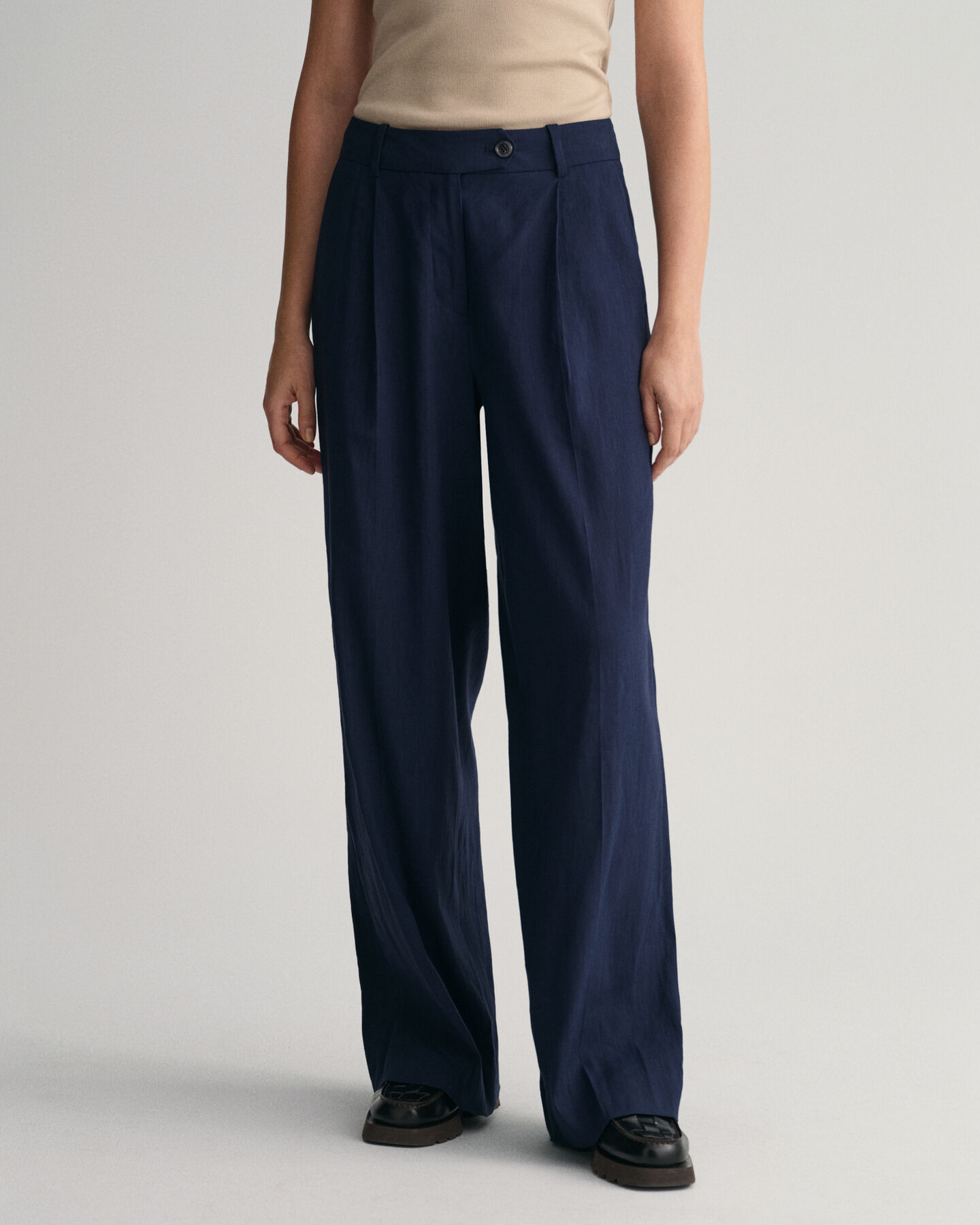 Wide Leg Stretch Linen Pants