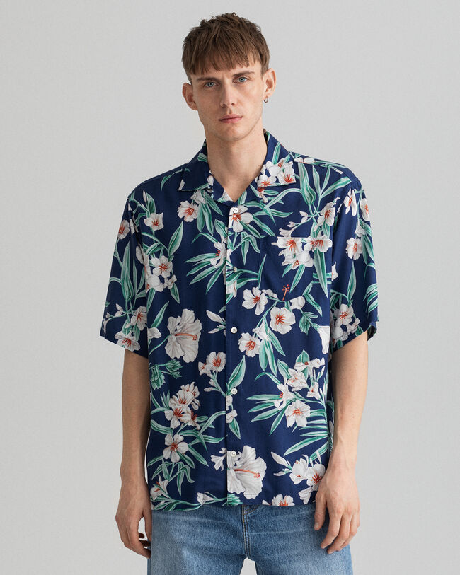 Relaxed Fit Pure Prep Floral Lyocell Short Sleeve Shirt