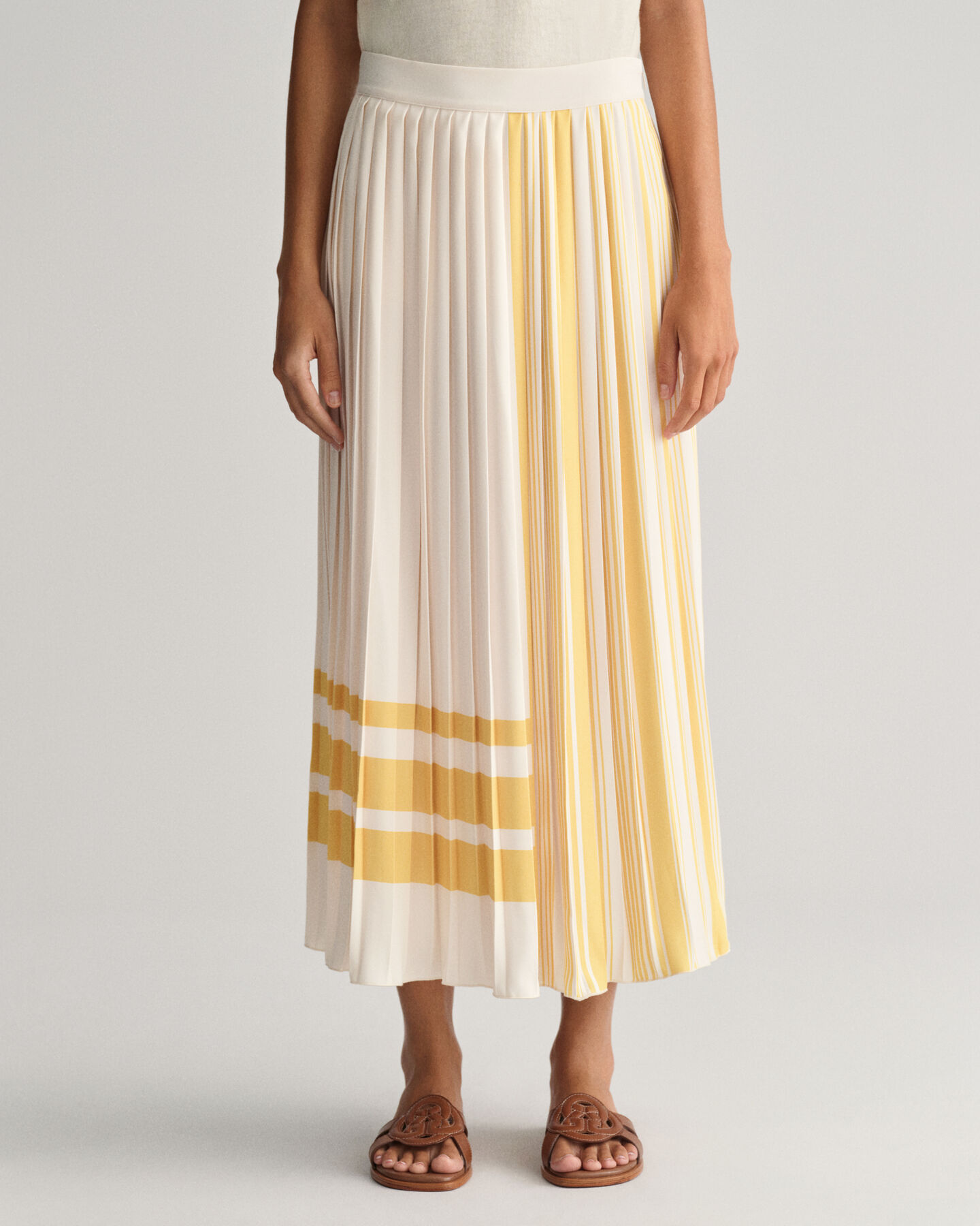 Striped Pleated Skirt