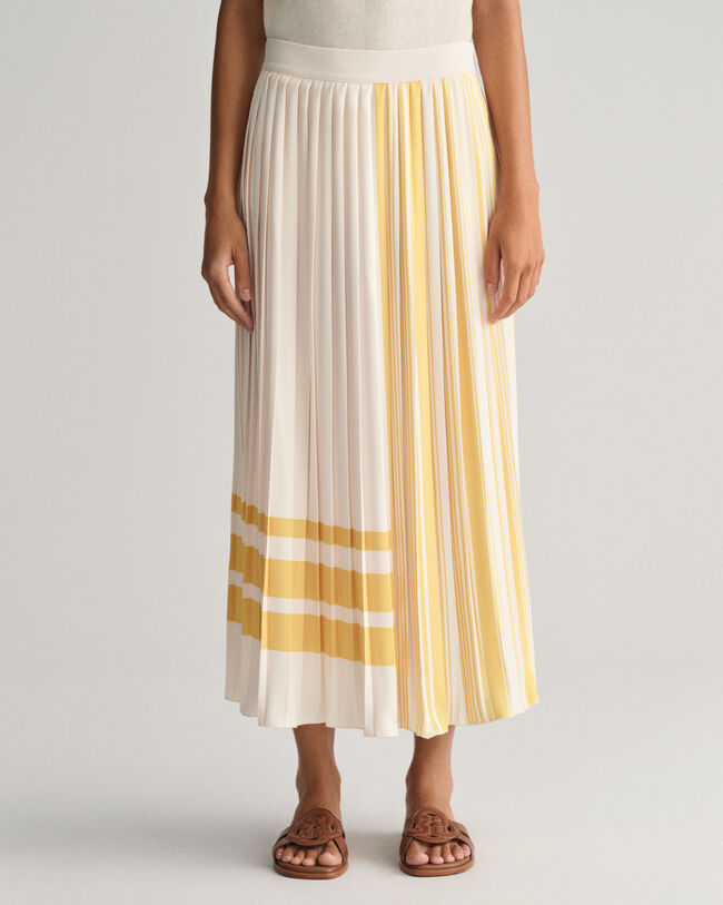 Striped Pleated Skirt