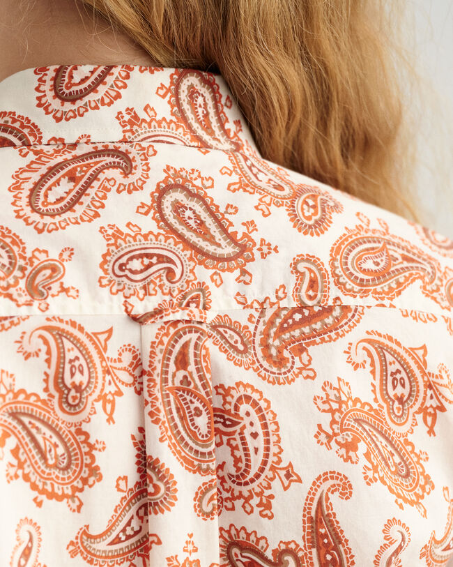 Regular Fit Paisley Cotton Voile Shirt