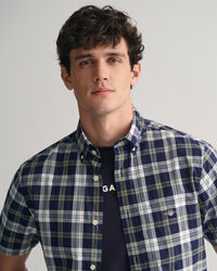 Regular Fit Checked Poplin Short Sleeve Shirt