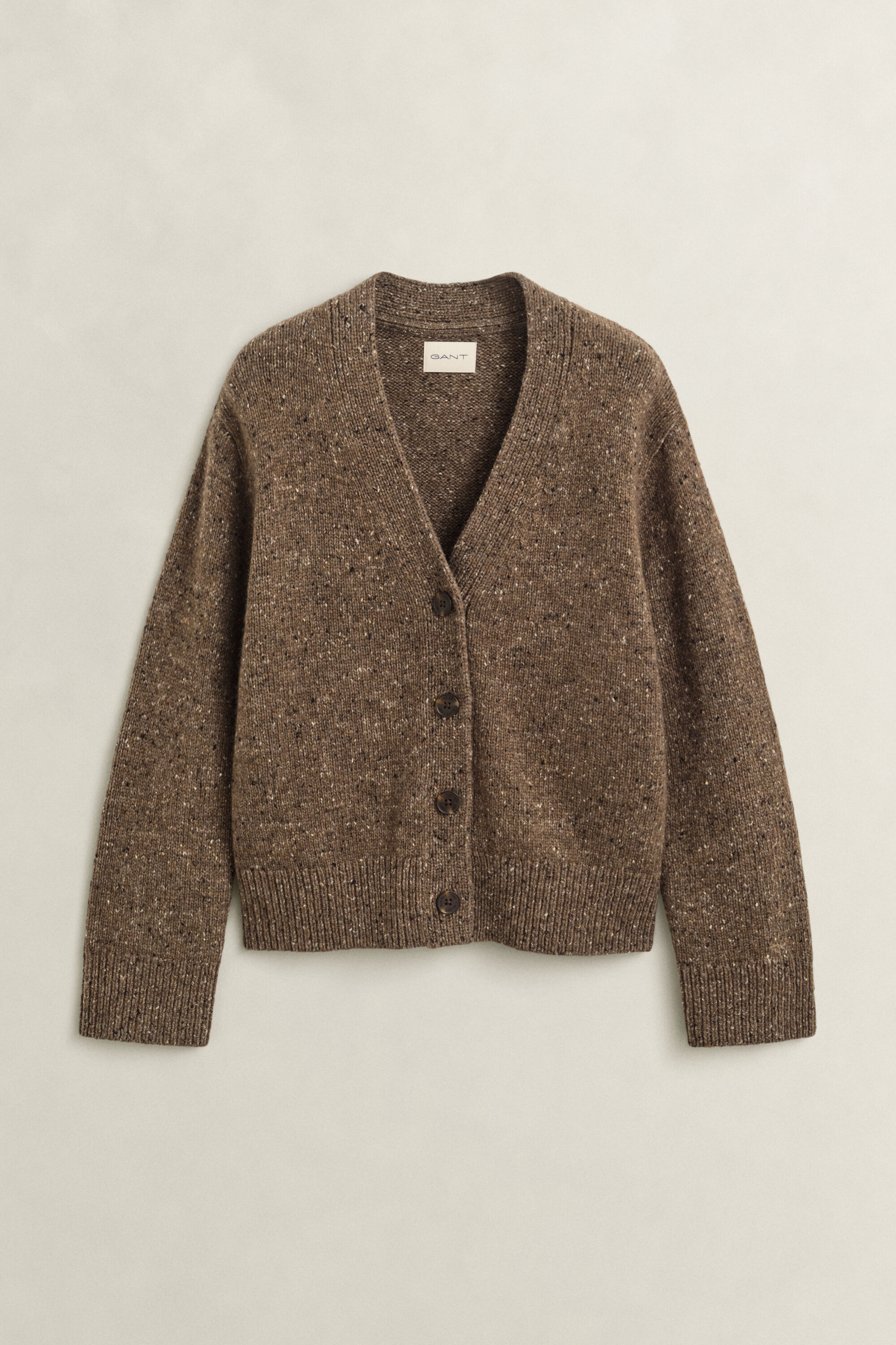 Wool Blend Nepps Cardigan