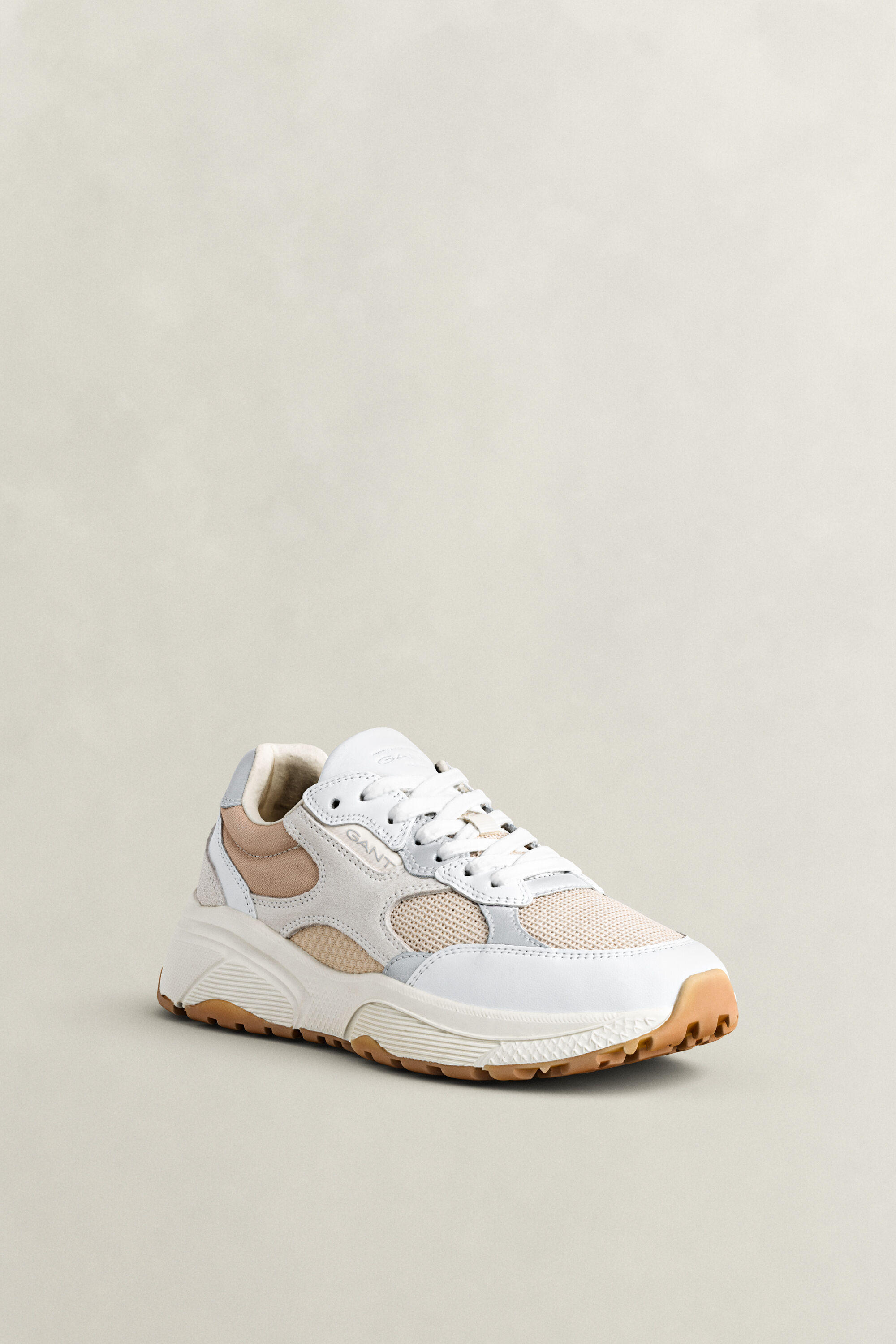 Newile Leather Nylon Sneakers — ECRU