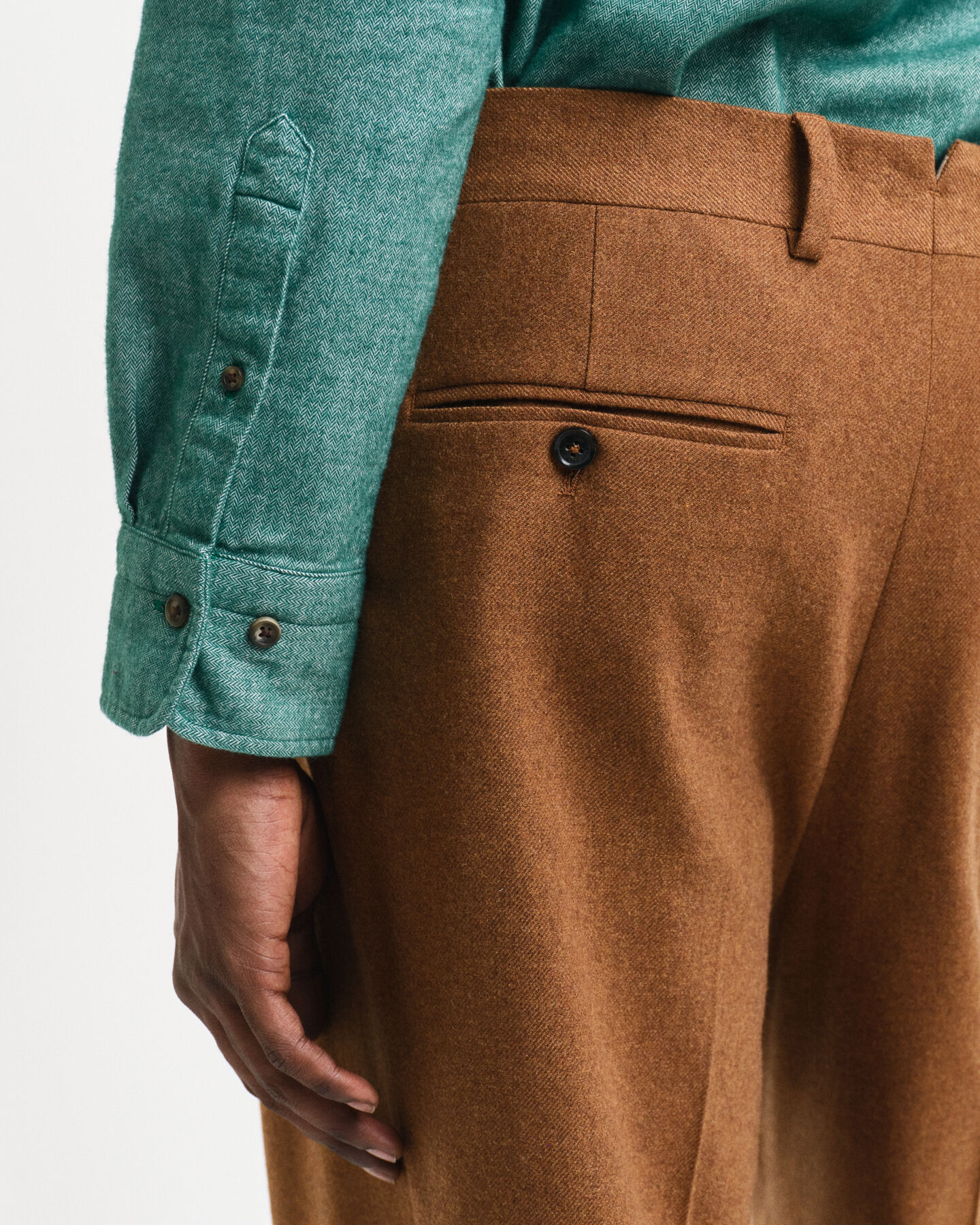 Regular Fit Flannel Herringbone Shirt