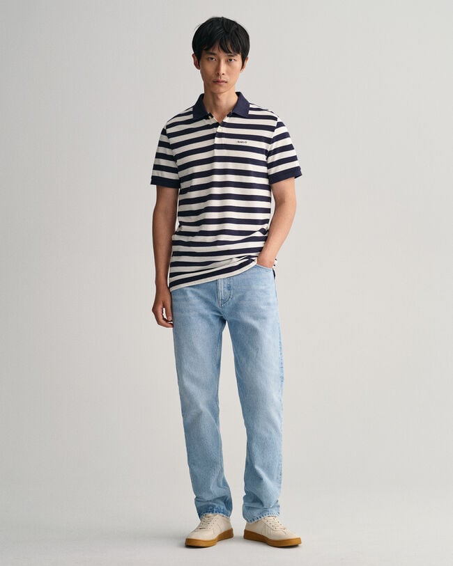 Multi Striped Piqu&eacute; Polo Shirt