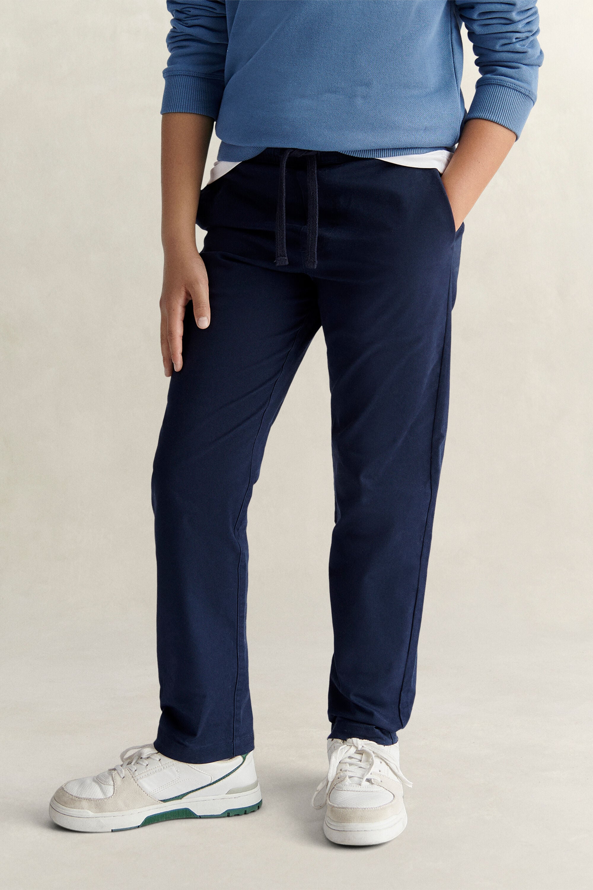 Teen Boys Drawstring Chinos — MARINE