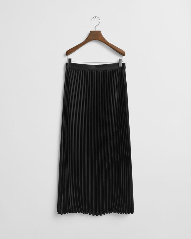 Pleated Sateen Skirt