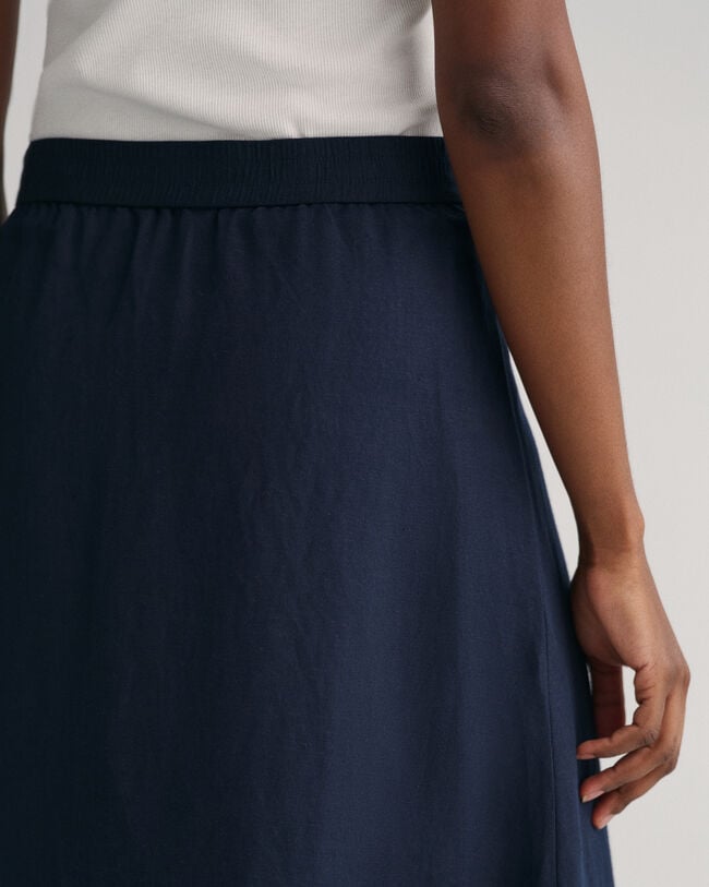 Linen Viscose Midi Skirt
