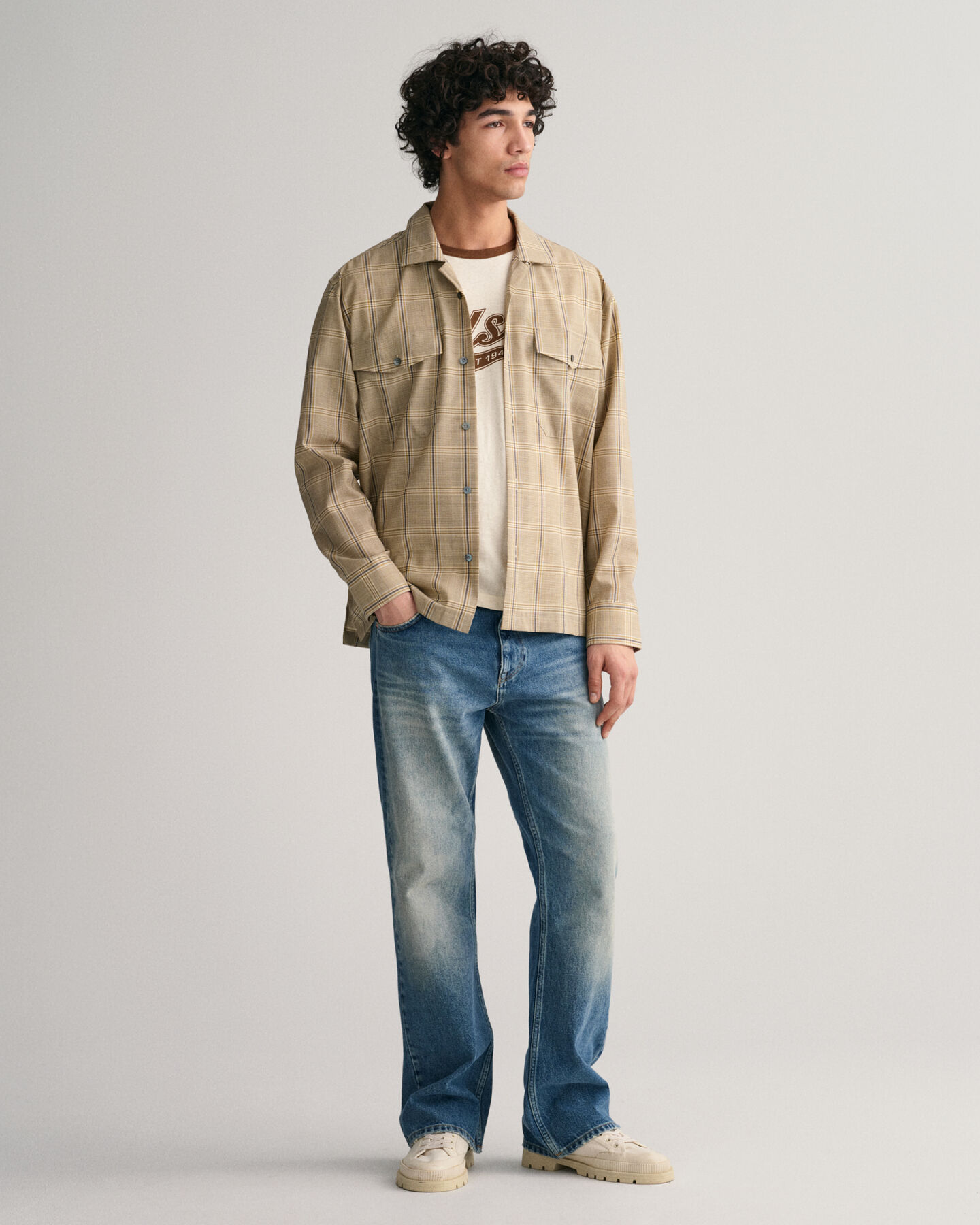 Relaxed Fit Wool Checked Shirt