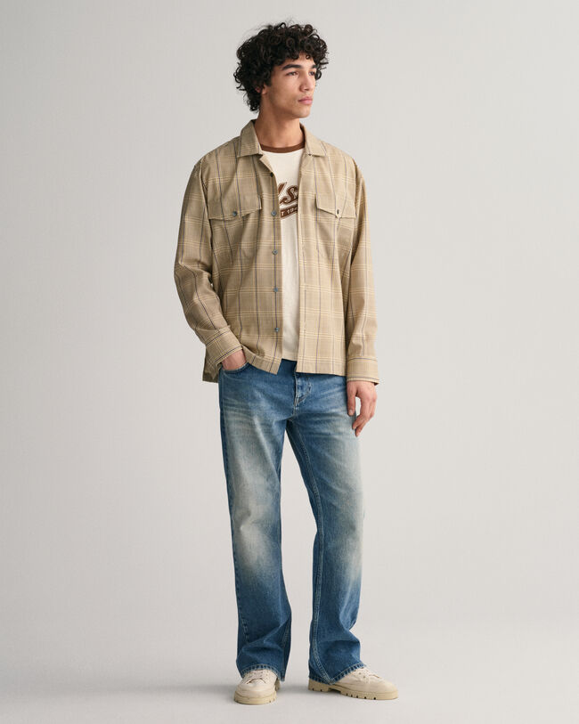Relaxed Fit Wool Checked Shirt