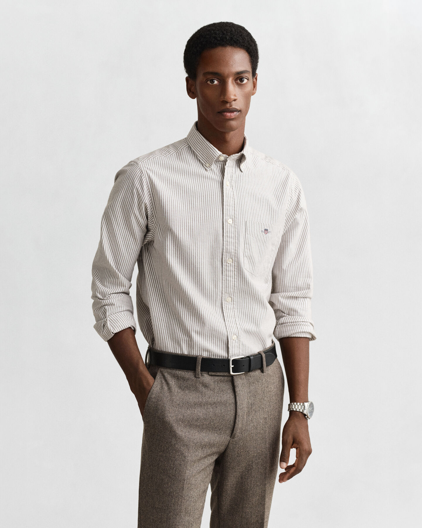 Regular Fit Banker Stripe Classic Oxford Shirt