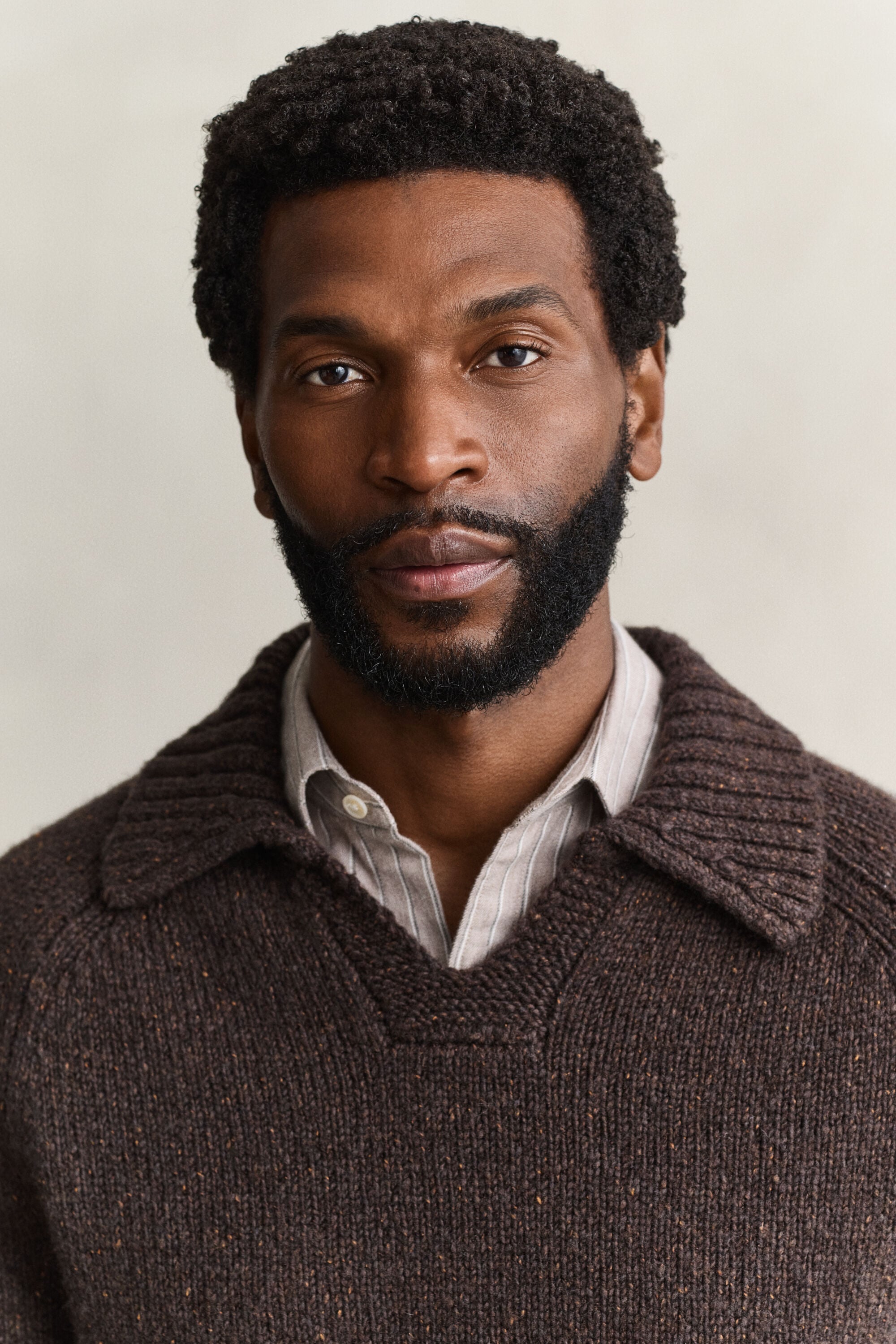 Wool Silk Blend Polo Sweater