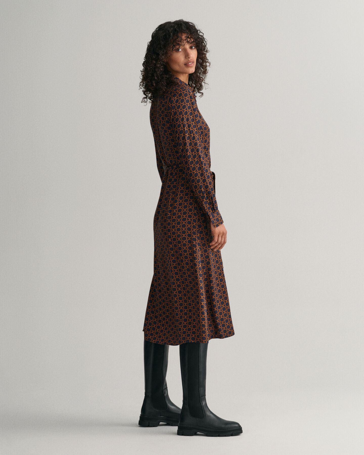 Slim Fit Geometric Shirt Dress