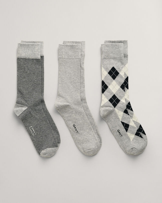 3-Pack Argyle Socks
