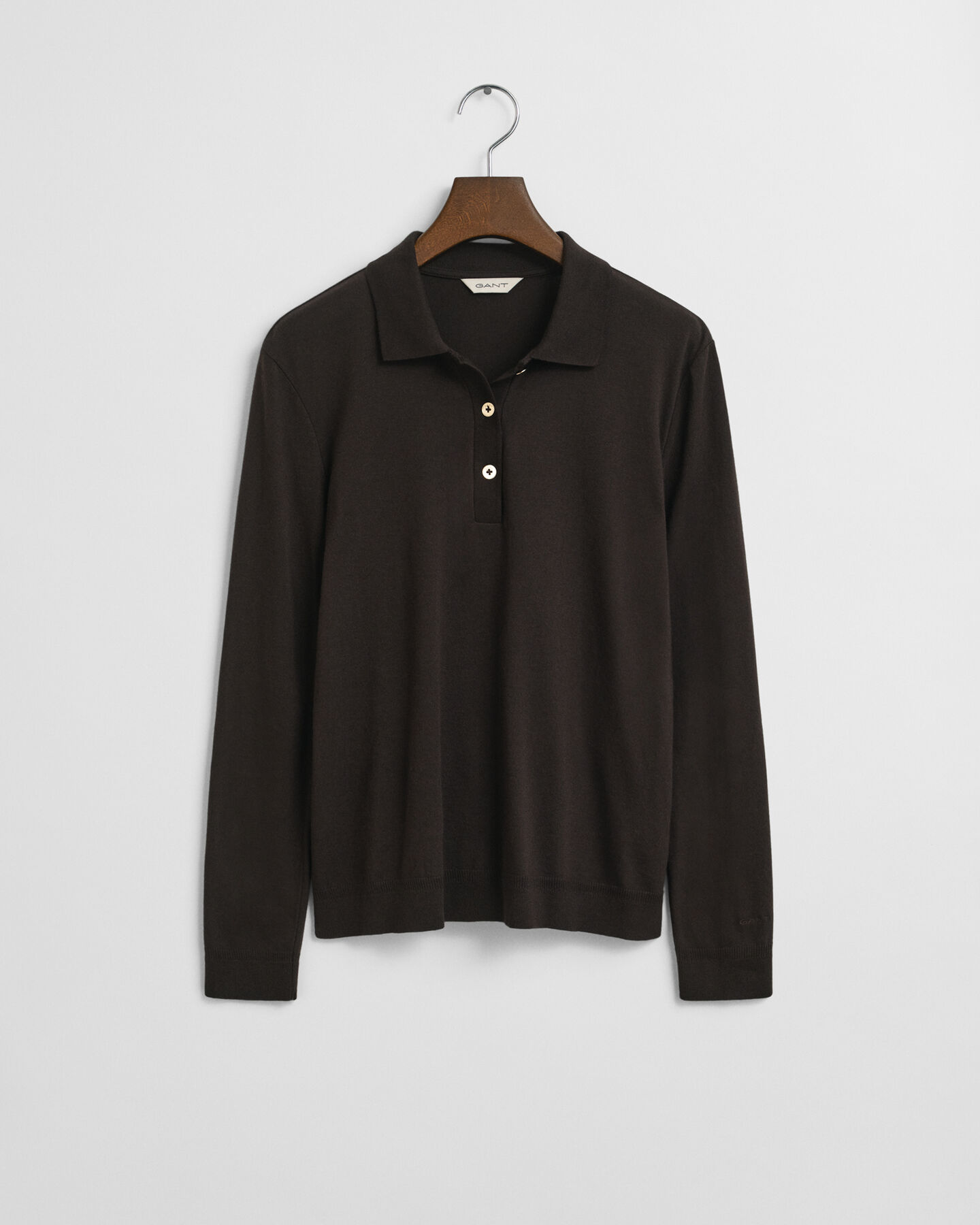 Seamless Buttoned Long Sleeve Polo Shirt