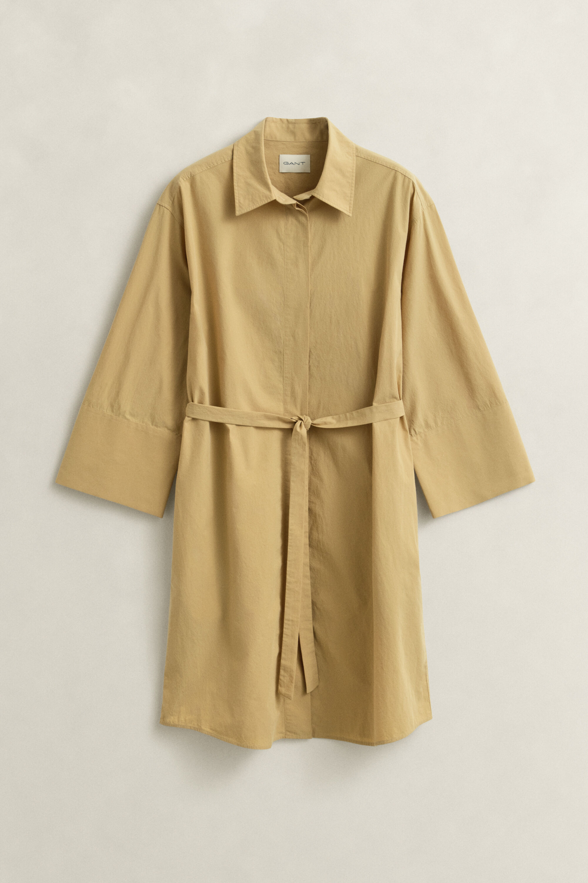 Belted Poplin Shirt Dress