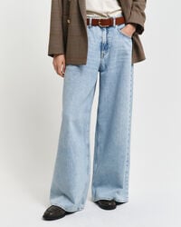 Creased Wide Leg Jeans