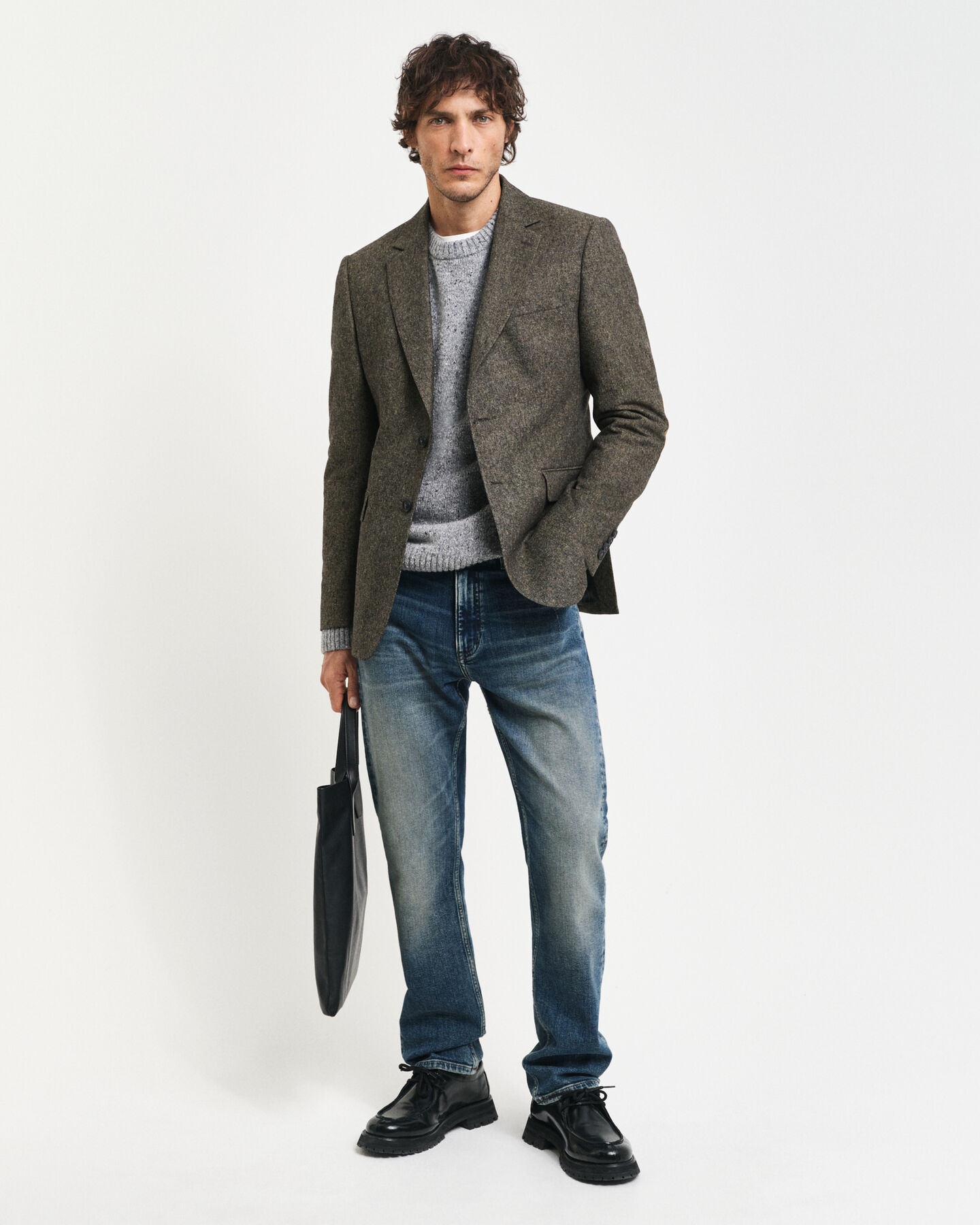 Wool Nepps Crew Neck Sweater