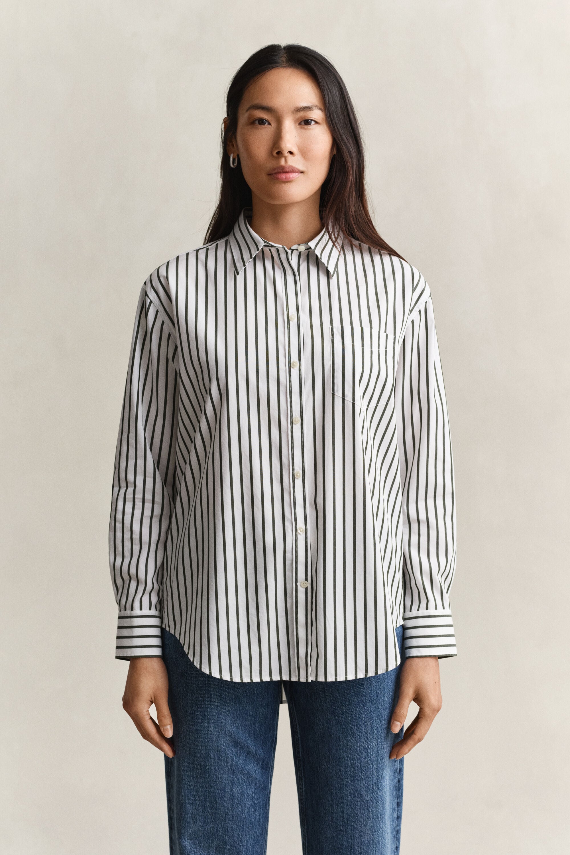 Relaxed Fit Striped Classic Poplin Shirt
