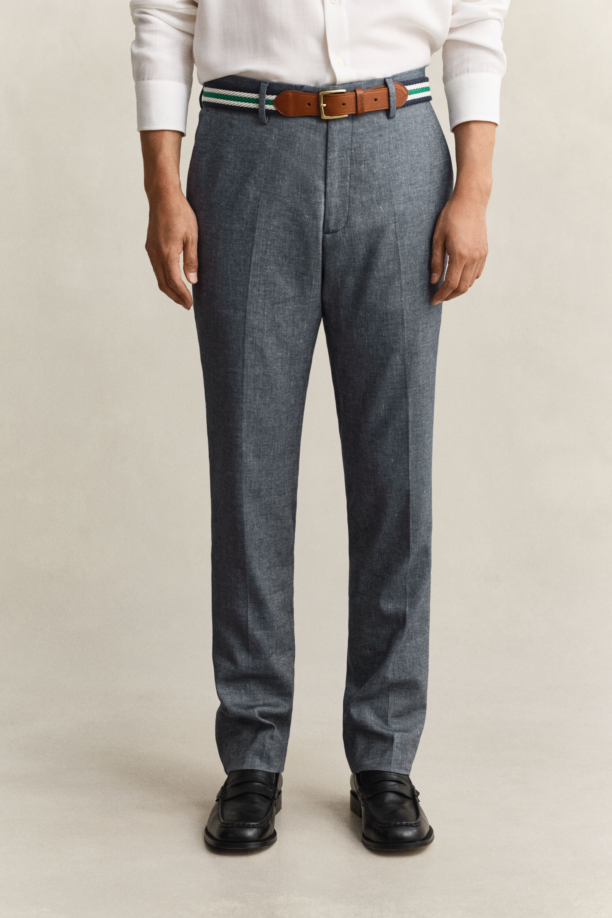 Indigo Herringbone Suit Pants