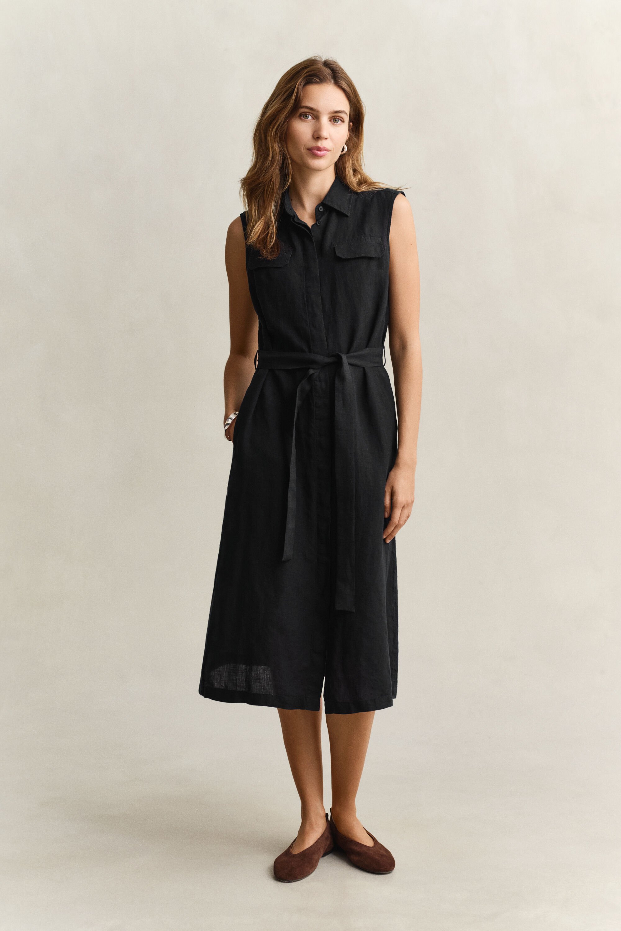 Sleeveless Linen Dress