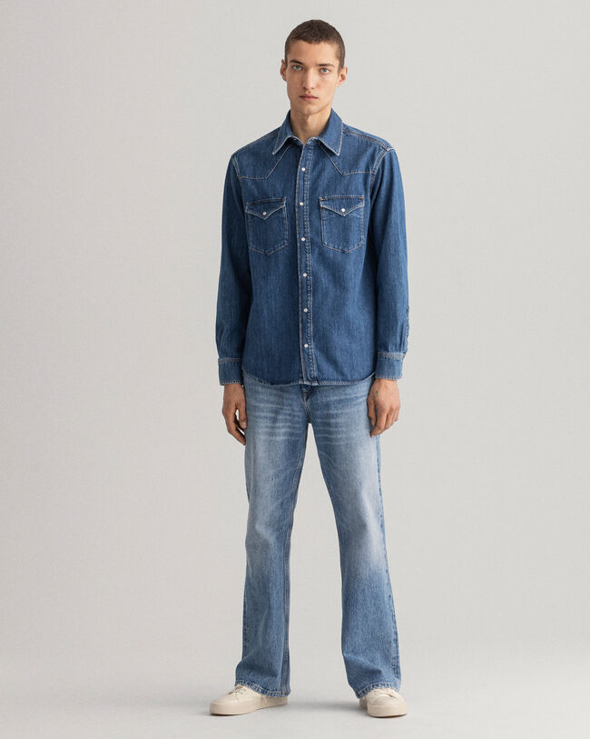 Relaxed Fit Western Denim Shirt