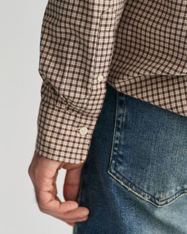 Regular Fit Micro Checked Flannel Shirt