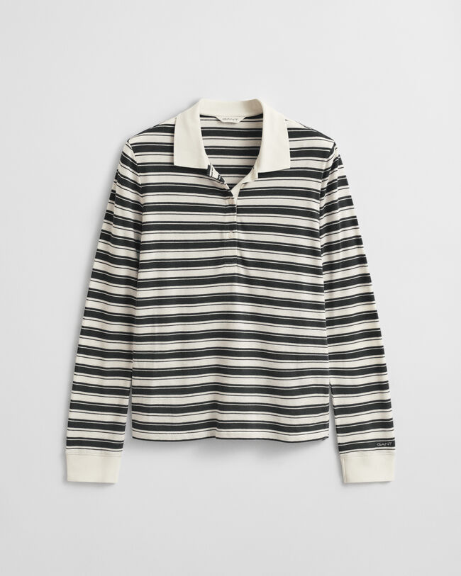 Striped Long Sleeve Polo Shirt