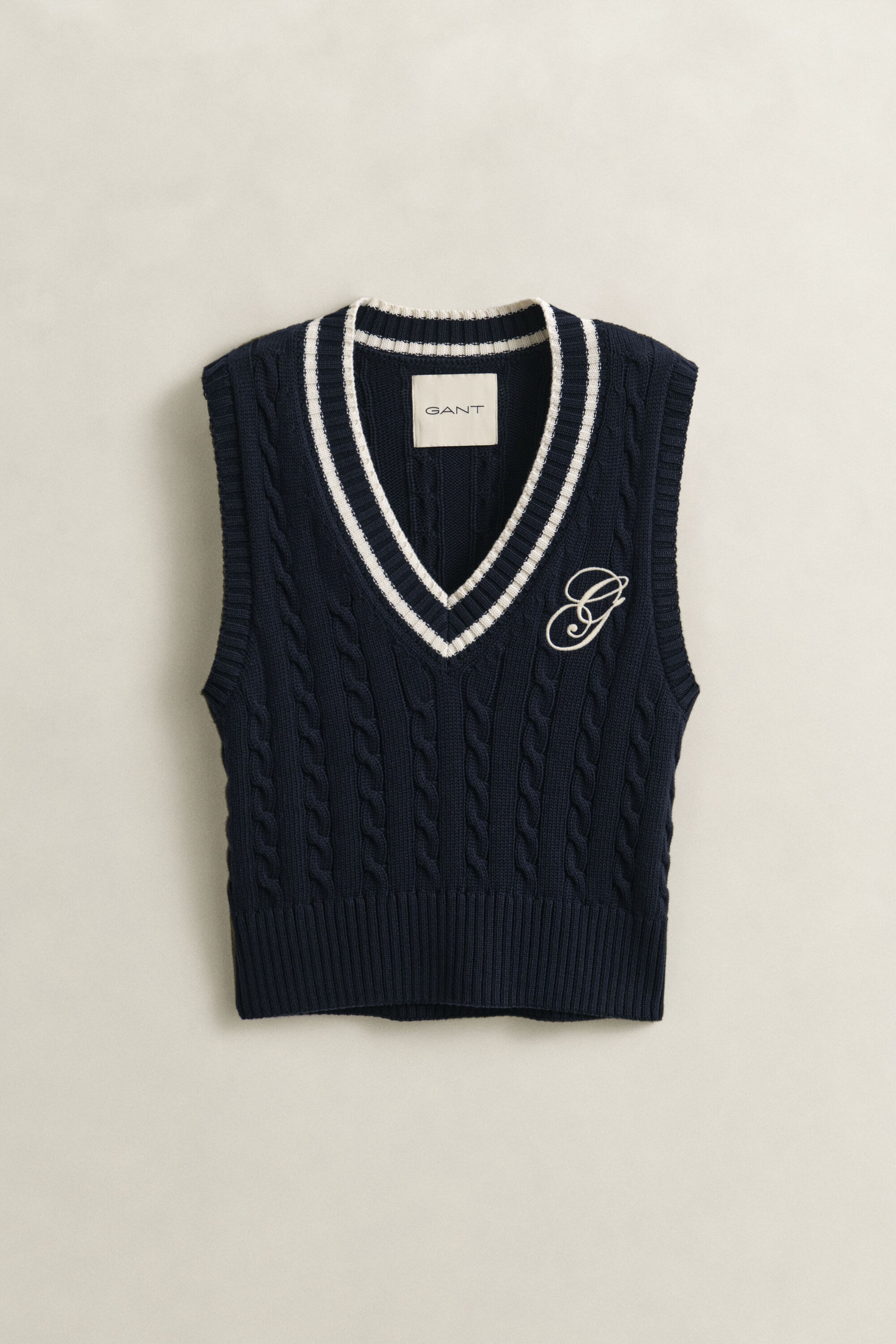 Cotton Cable Knit Vest