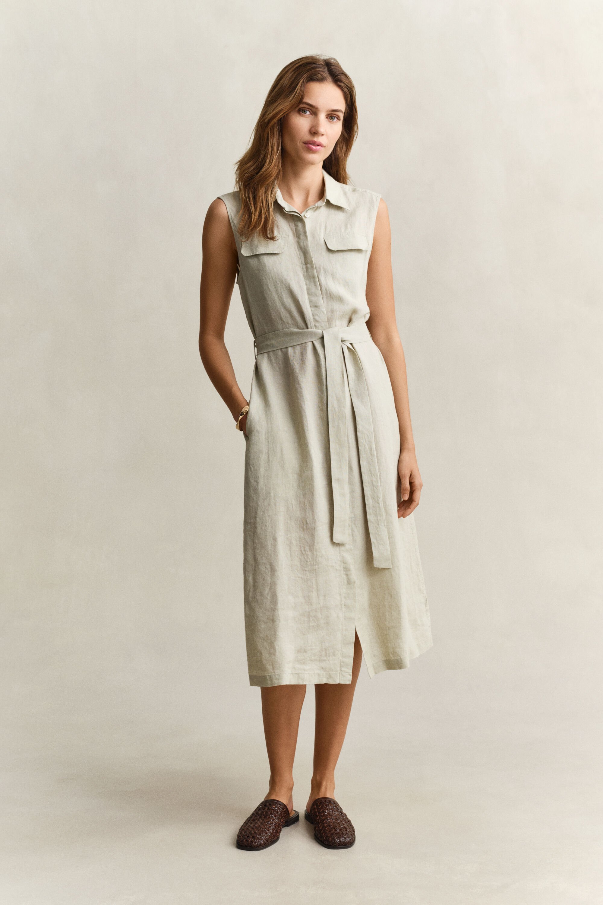 Sleeveless Linen Dress