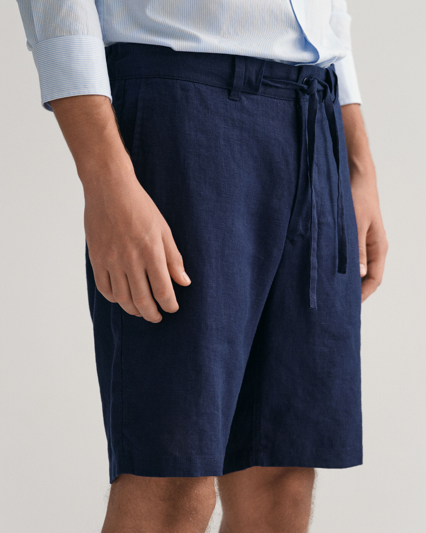 Relaxed Fit Linen Drawstring Shorts