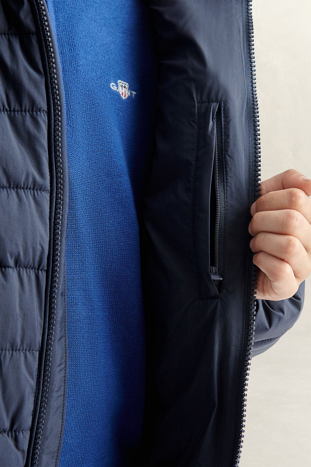 Teen Boys Hooded Puffer Jacket — EVENING BLUE
