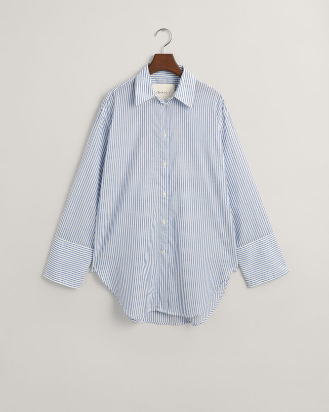 Relaxed Fit Wide Cuff Striped Shirt