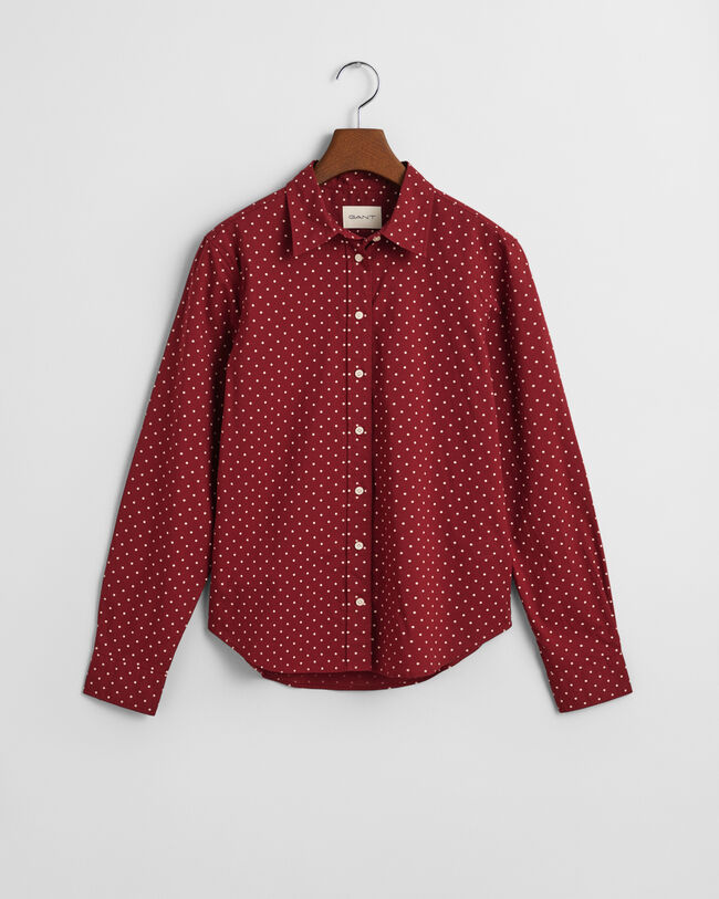 Regular Fit Dot Print Cotton Voile Shirt