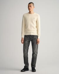 Cotton Texture Crew Neck Sweater